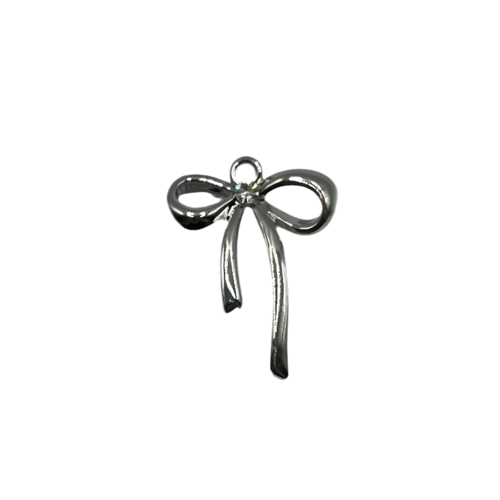 Silver Bow with Rhinestone