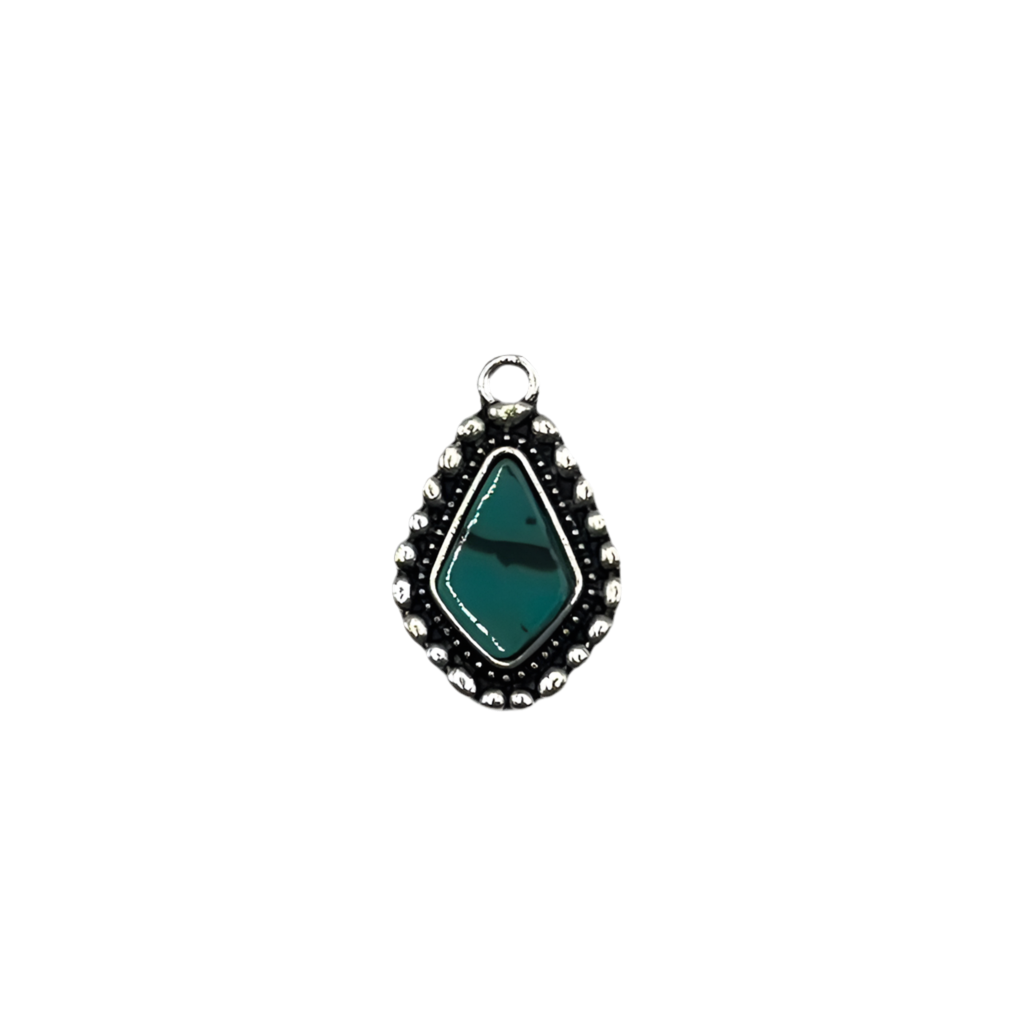 Silver Turquoise Diamond with Border
