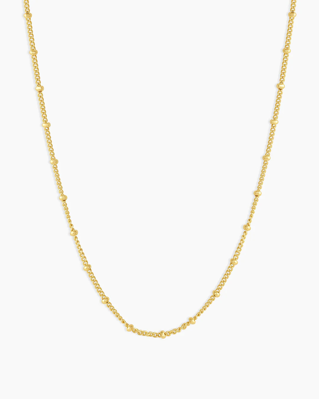 2mm Gold Plated Cable Chain with Beads