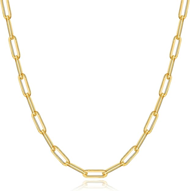 4.5mm Gold Plated Paperclip Chain