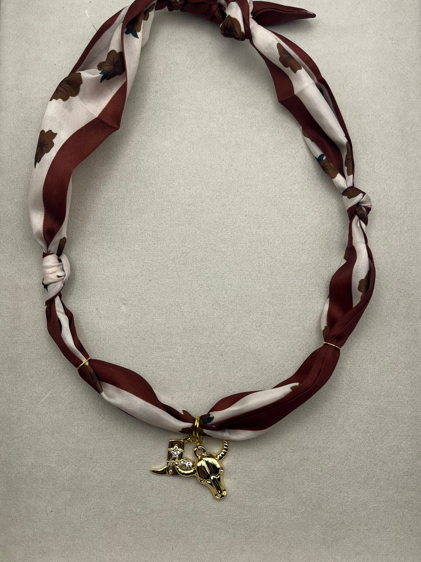 Western Scarf Charm Necklace