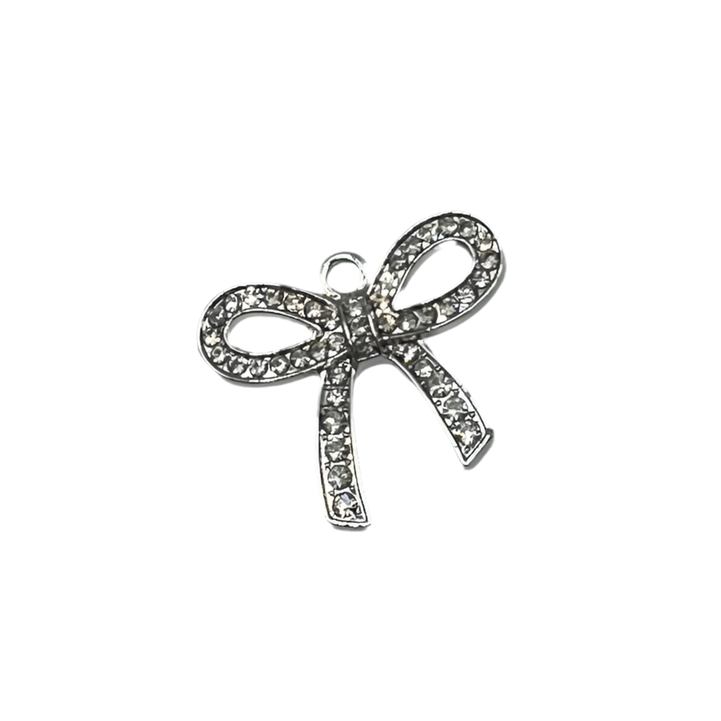 Silver Pave Bow