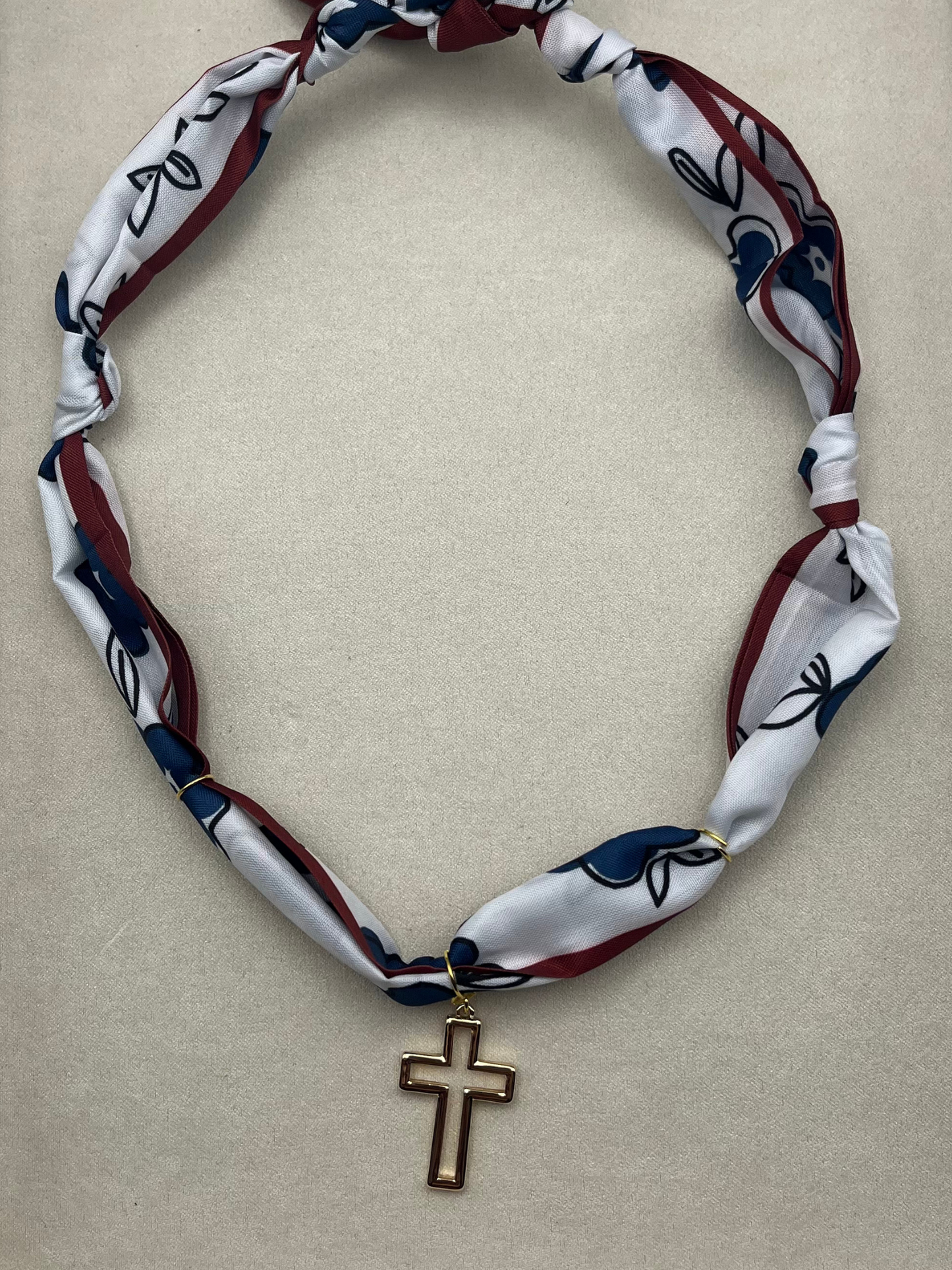 Cross Scarf Charm Necklace