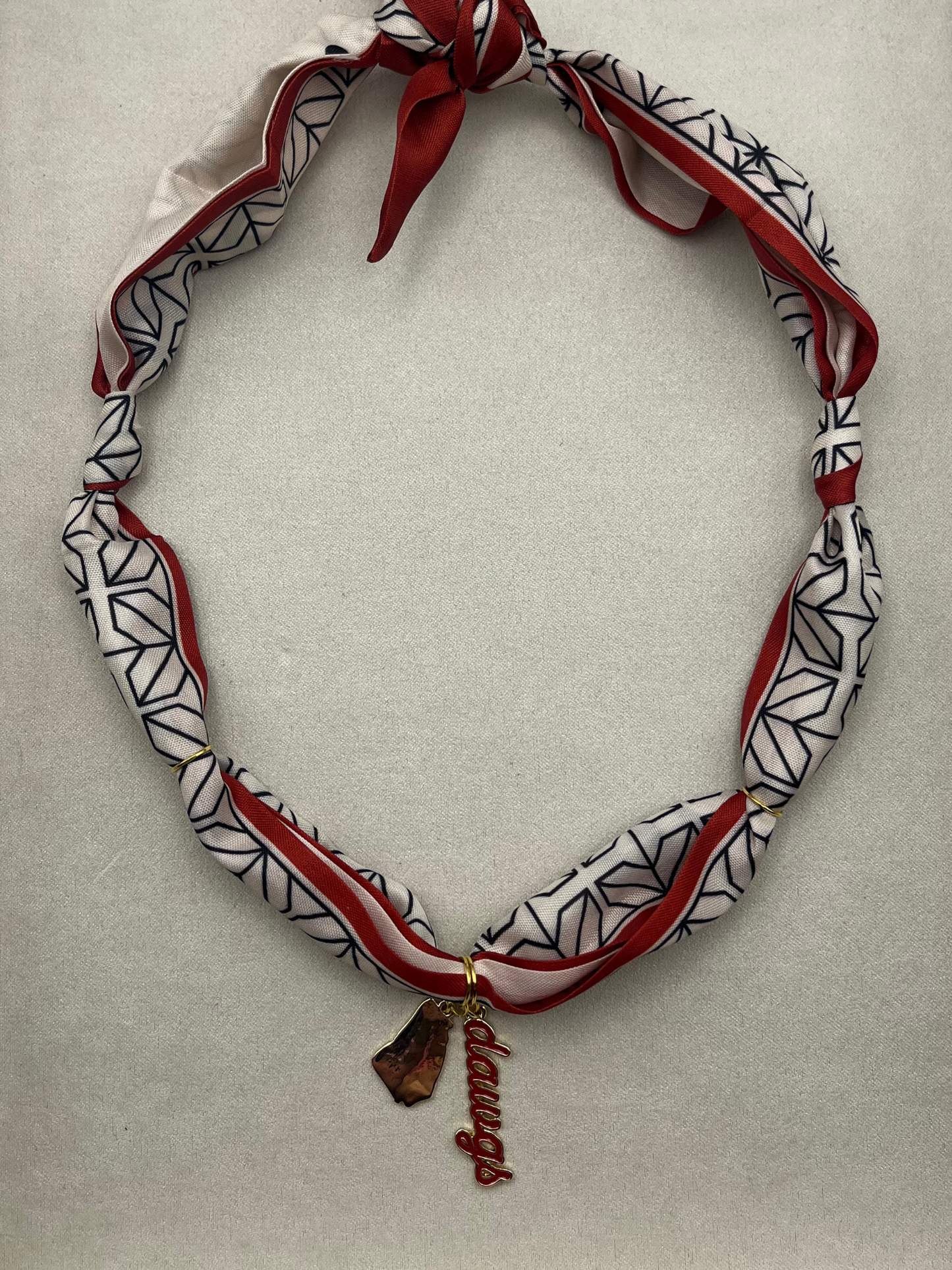 GA dawgs Scarf Charm Necklace