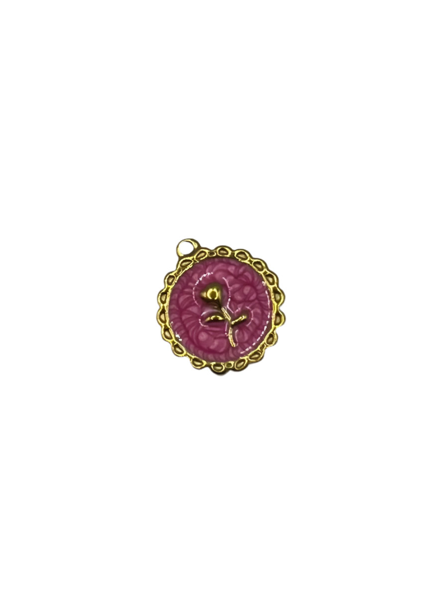 Hot Pink Enamel Flower