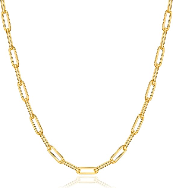 3mm Gold Plated Paperclip Chain