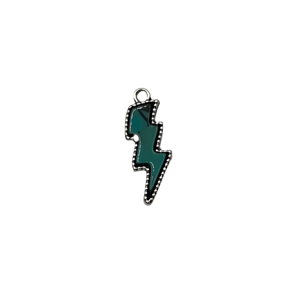 Silver Turquoise Lightning Bolt