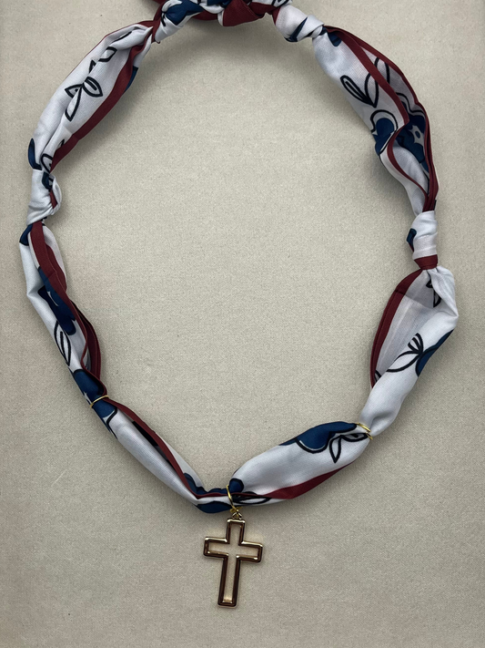 Cross Scarf Charm Necklace