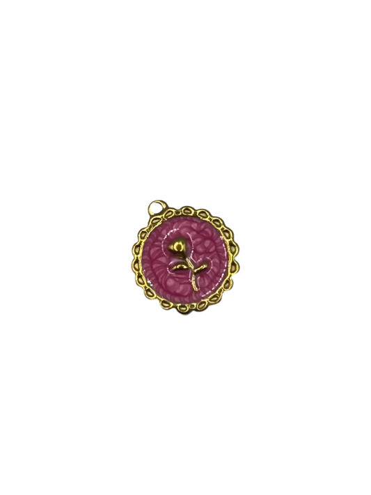 Hot Pink Enamel Flower